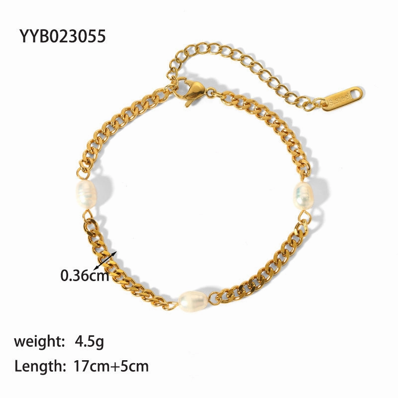Wholesale Titanium Steel 18K Gold Plated Non-fading Bracelet