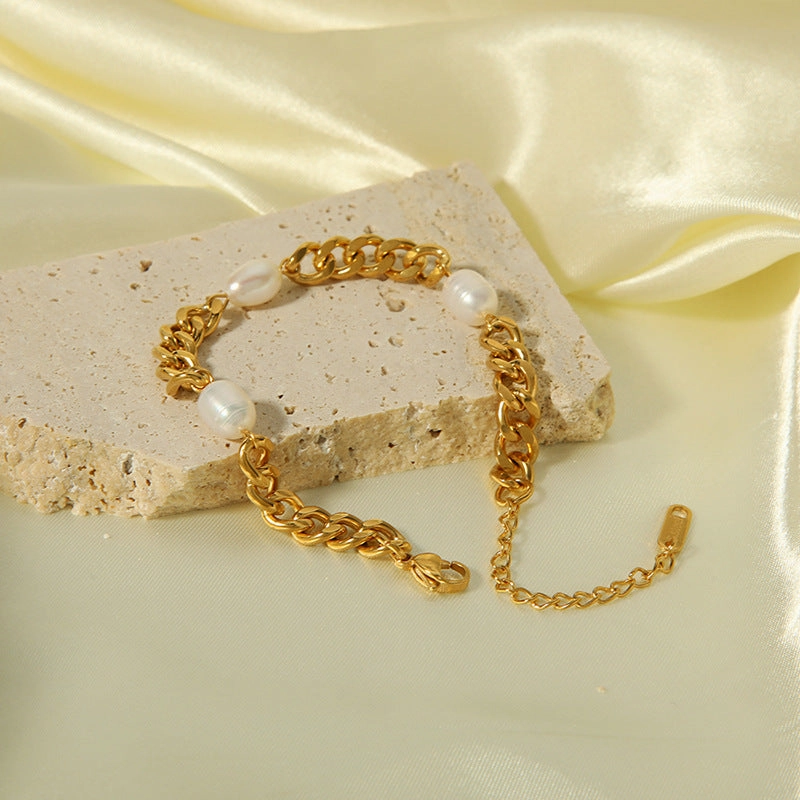 Wholesale Titanium Steel 18K Gold Plated Non-fading Bracelet