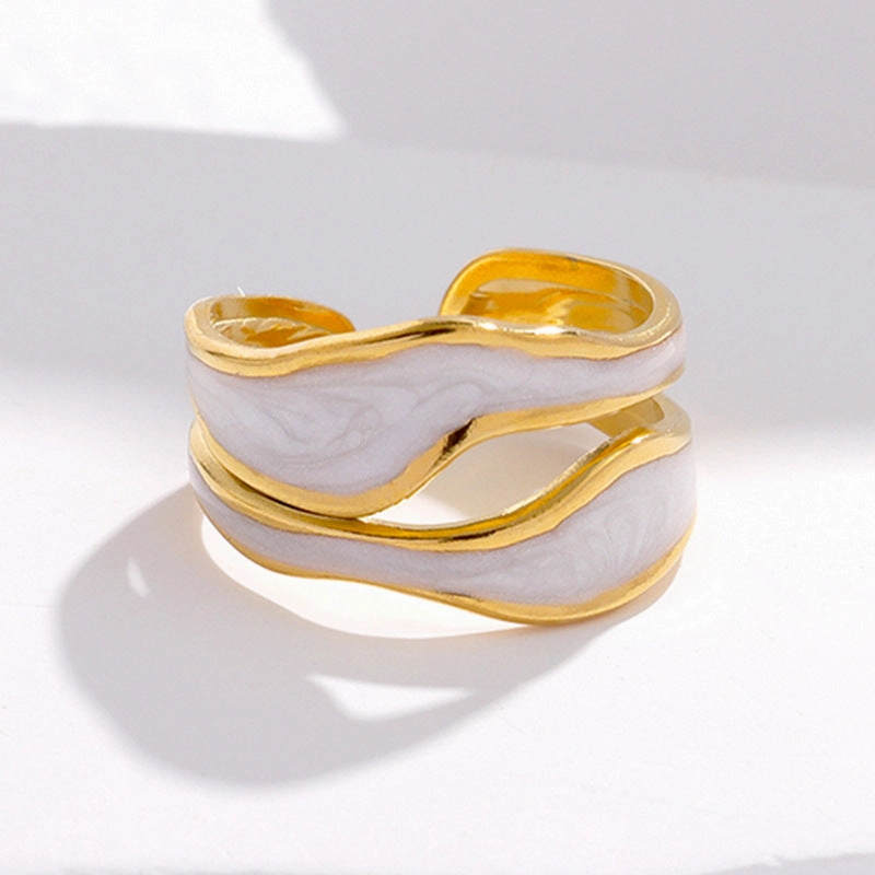 Wholesale Titanium Steel 18K Gold-plated Open Ring