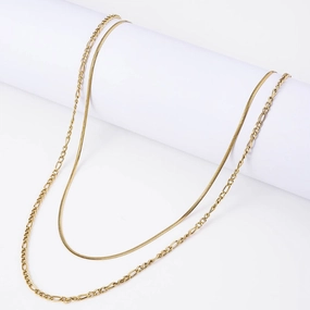 Wholesale Titanium Steel 18K True Gold Stainless Steel Push Chain Fee Necklaces