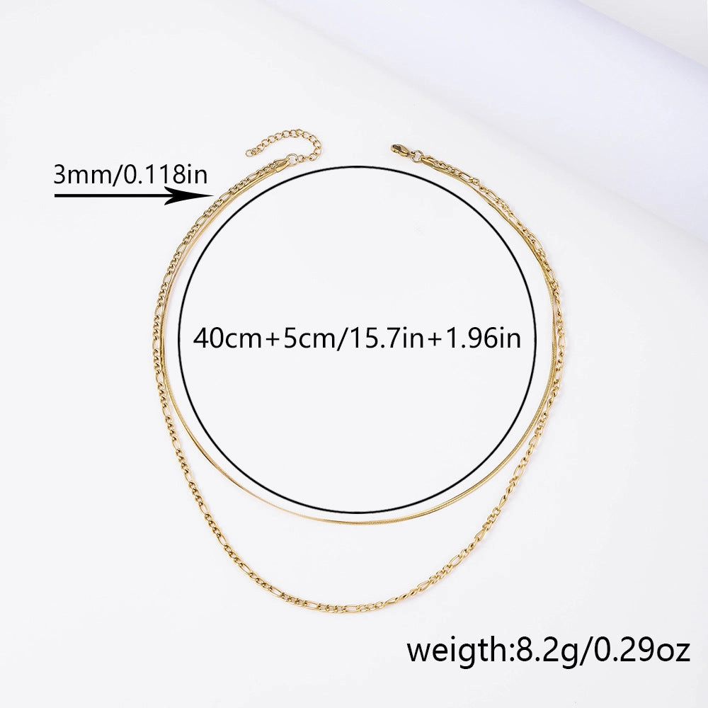 Wholesale Titanium Steel 18K True Gold Stainless Steel Push Chain Fee Necklaces