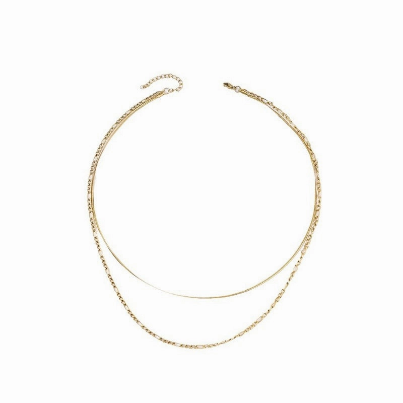 Wholesale Titanium Steel 18K True Gold Stainless Steel Push Chain Fee Necklaces