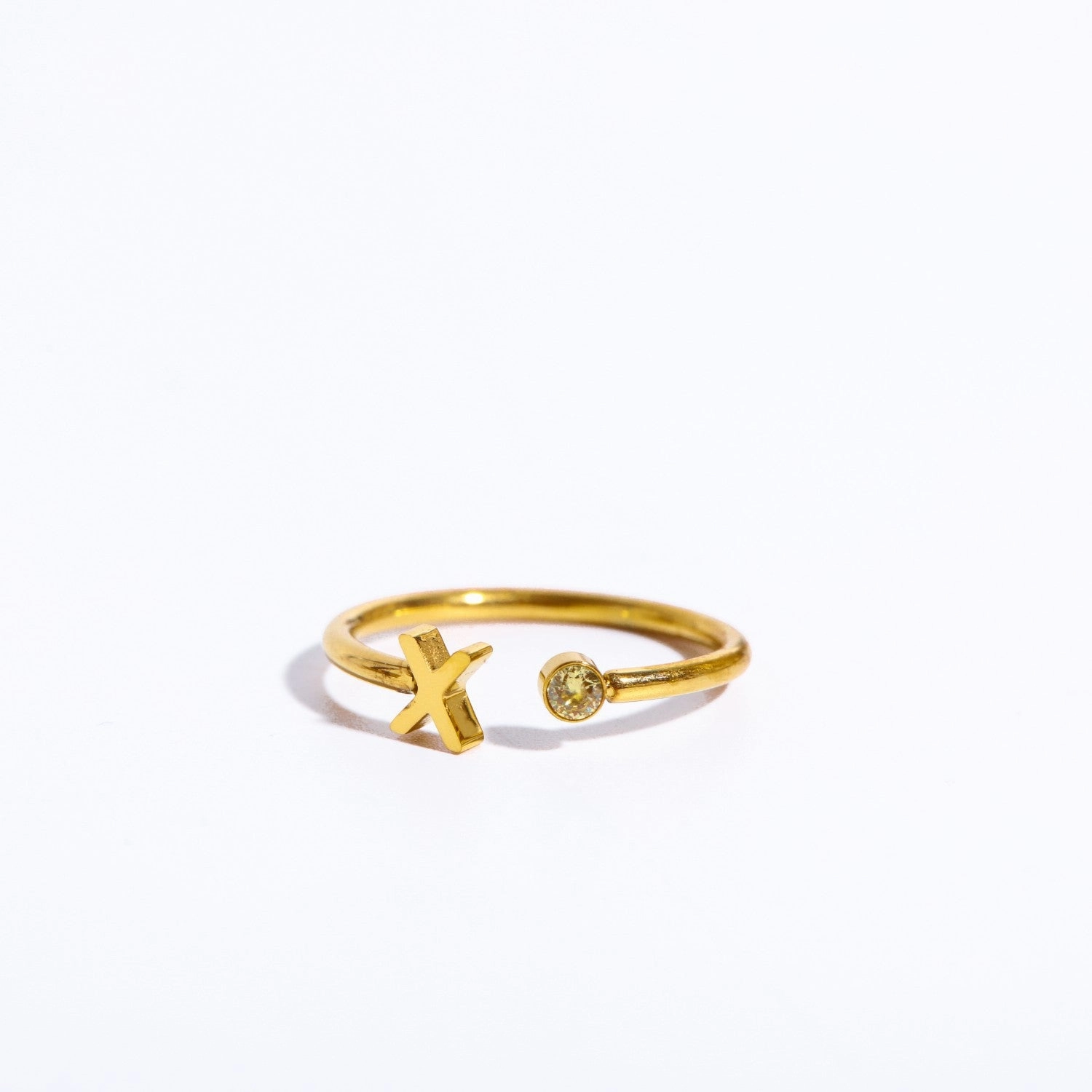 Wholesale Titanium Steel 26 Letter Open Ring
