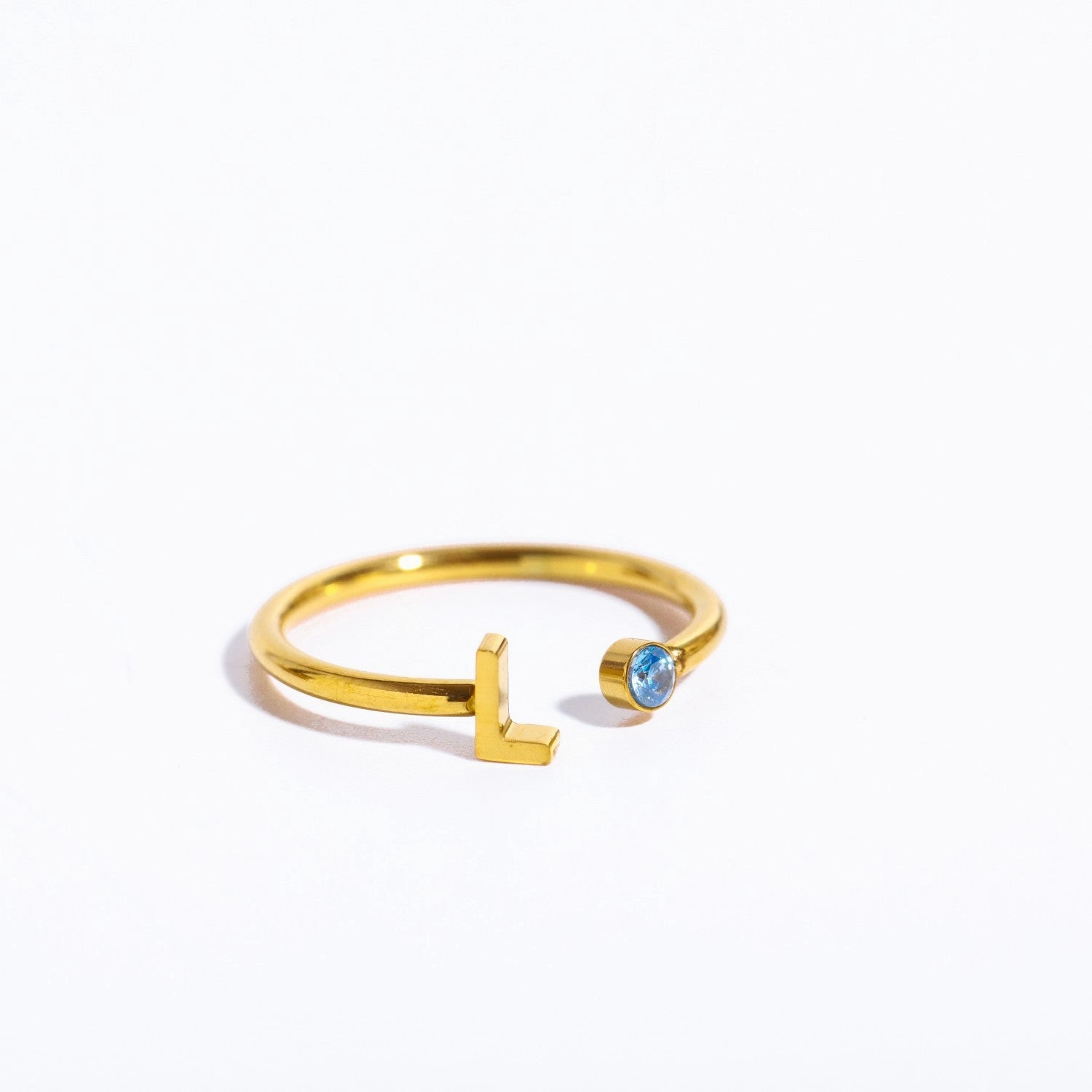 Wholesale Titanium Steel 26 Letter Open Ring