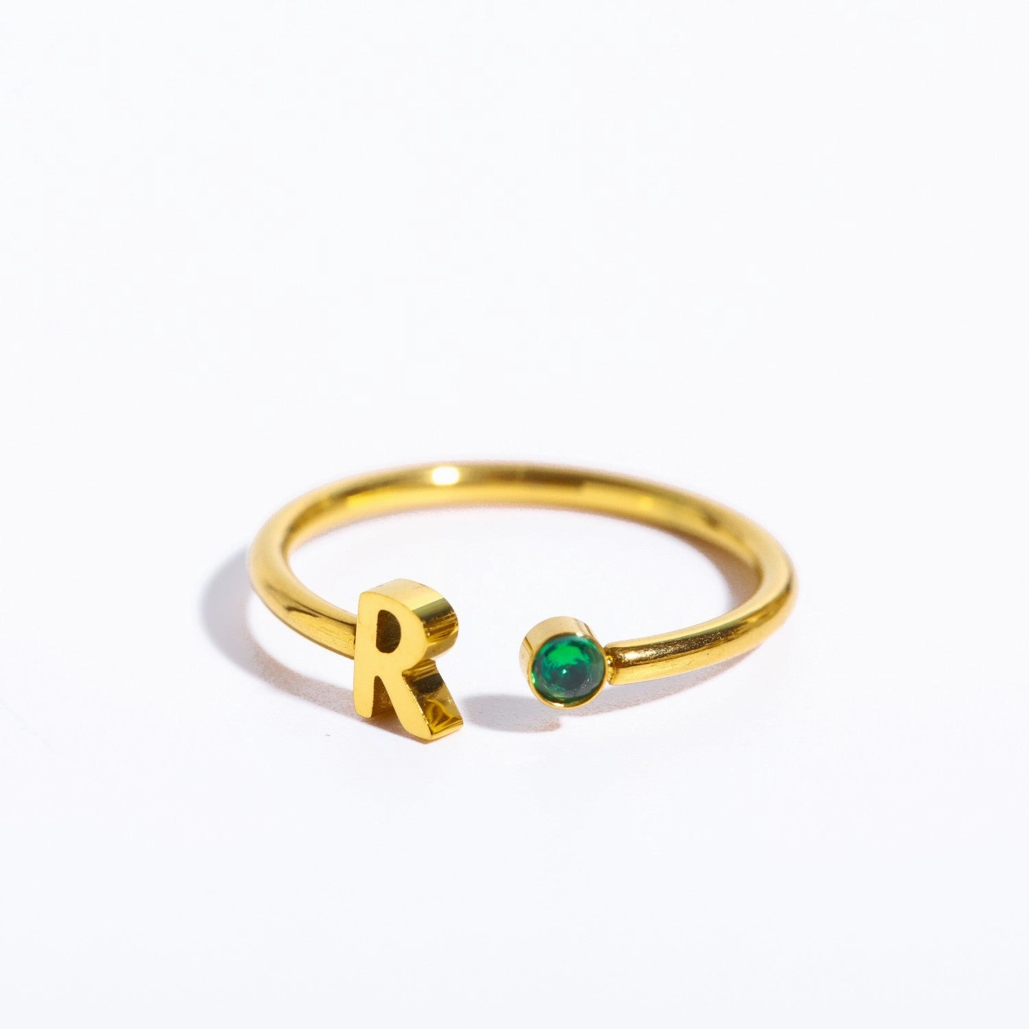 Wholesale Titanium Steel 26 Letter Open Ring