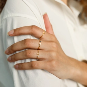 Wholesale Titanium Steel 26 Letter Open Ring