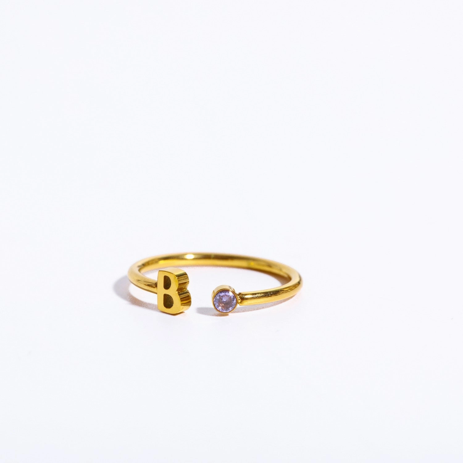 Wholesale Titanium Steel 26 Letter Open Ring