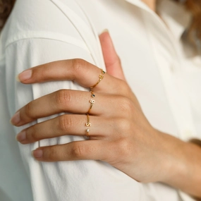 Wholesale Titanium Steel 26 Letter Open Ring