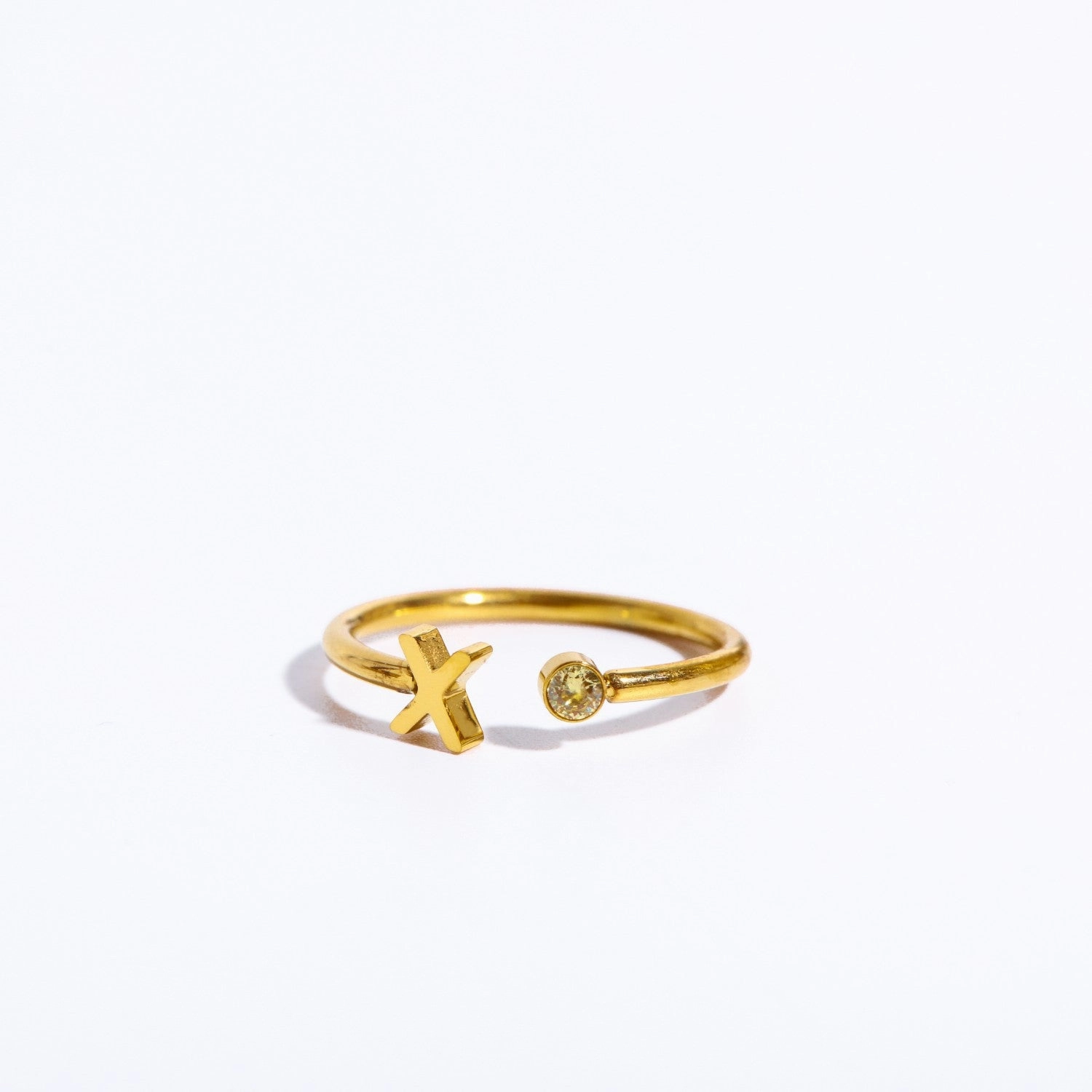 Wholesale Titanium Steel 26 Letter Open Ring