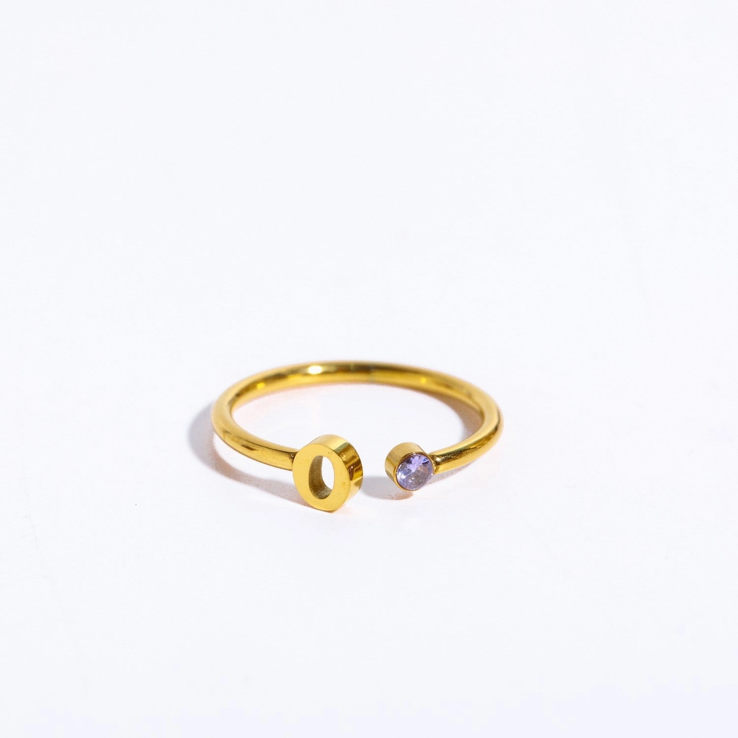 Wholesale Titanium Steel 26 Letter Open Ring