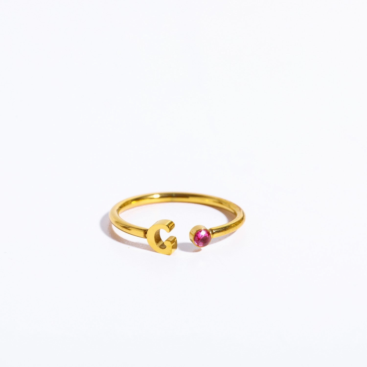 Wholesale Titanium Steel 26 Letter Open Ring