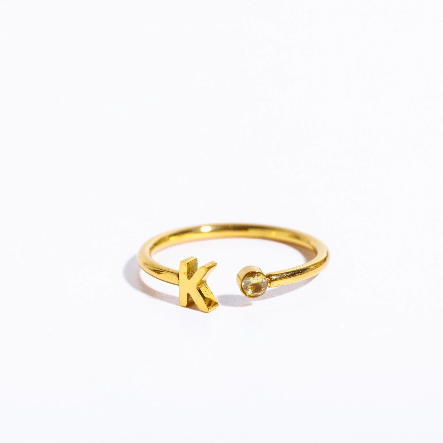 Wholesale Titanium Steel 26 Letter Open Ring