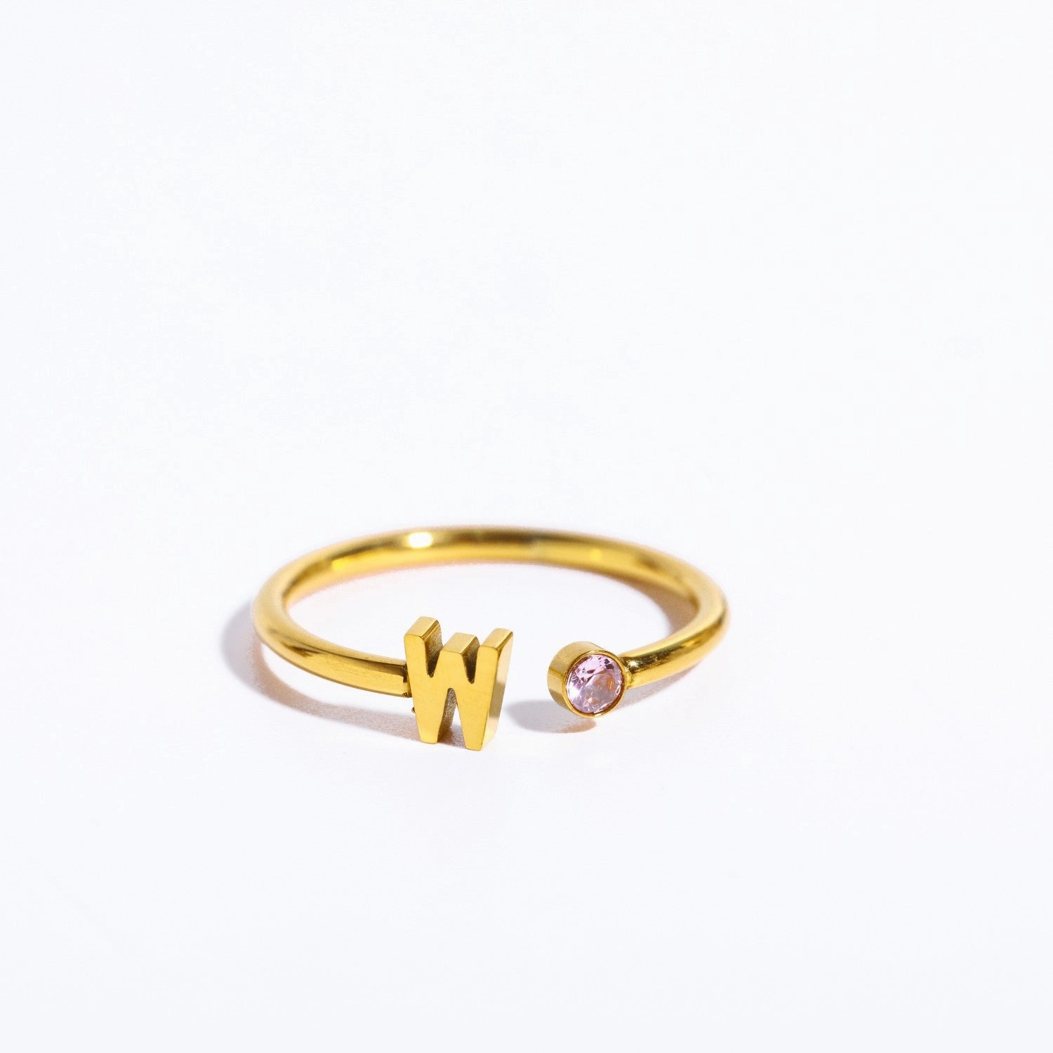 Wholesale Titanium Steel 26 Letter Open Ring