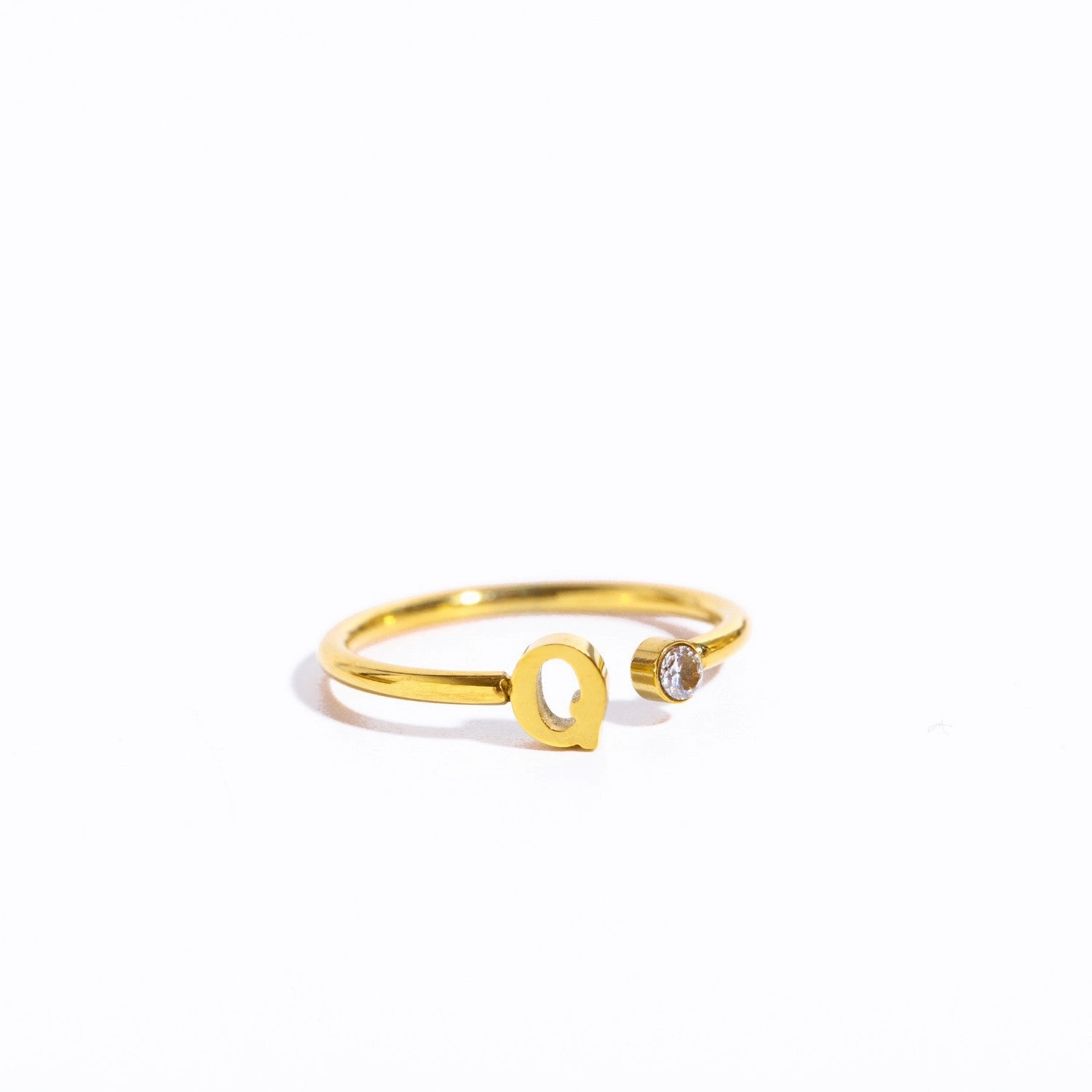 Wholesale Titanium Steel 26 Letter Open Ring