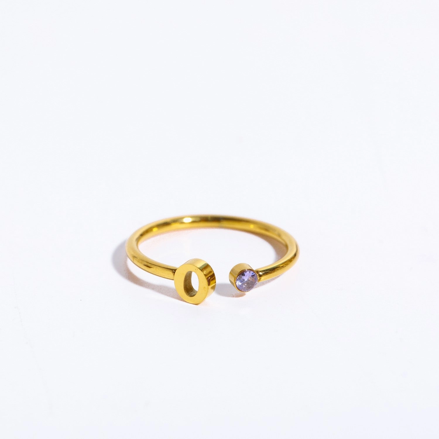 Wholesale Titanium Steel 26 Letter Open Ring