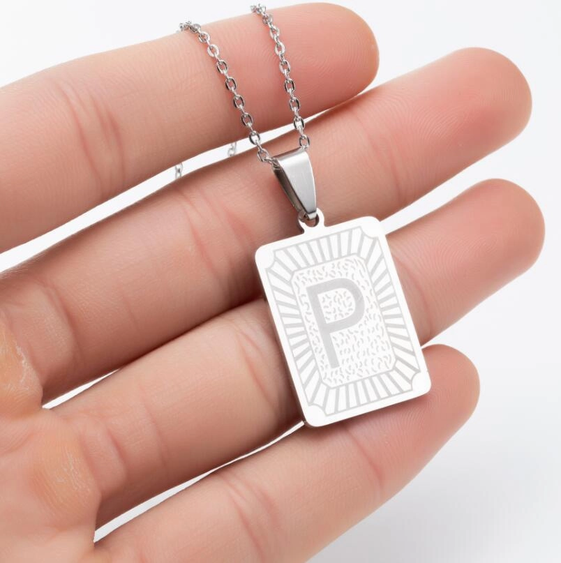 Wholesale Titanium Steel 26 Letters Necklace