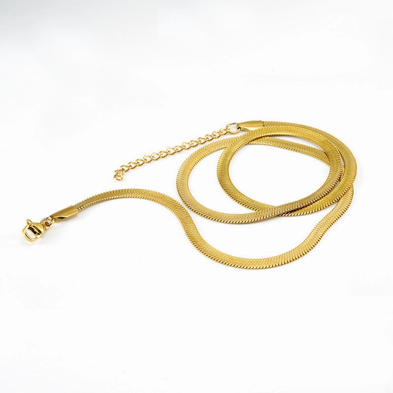 Wholesale Titanium Steel 8K Stainless Steel Blade Chain Clavicle Necklace