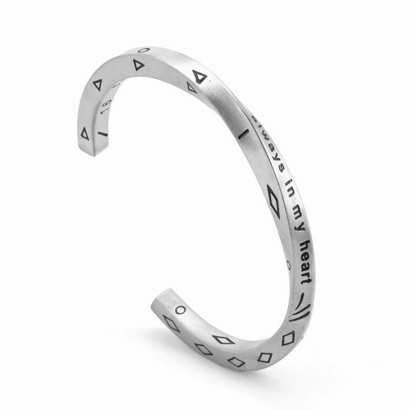 Wholesale Titanium steel all-match bracelet open couple bracelet
