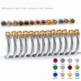 Wholesale Titanium Steel Colorful Diamond Bracelet
