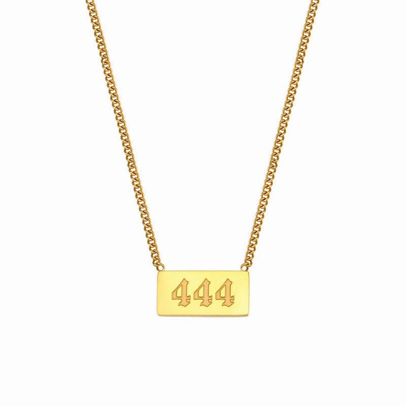 Wholesale Titanium Steel Creative 1 To 9 Golden Angel Number Necklace