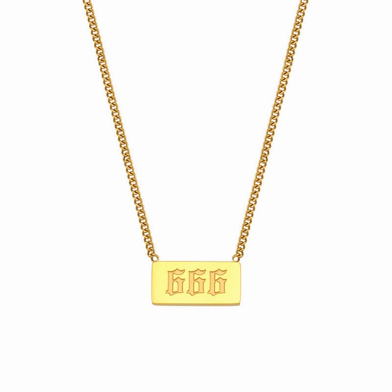 Wholesale Titanium Steel Creative 1 To 9 Golden Angel Number Necklace