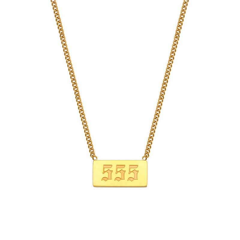 Wholesale Titanium Steel Creative 1 To 9 Golden Angel Number Necklace