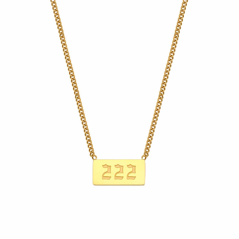 Wholesale Titanium Steel Creative 1 To 9 Golden Angel Number Necklace
