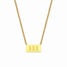 Wholesale Titanium Steel Creative 1 To 9 Golden Angel Number Necklace
