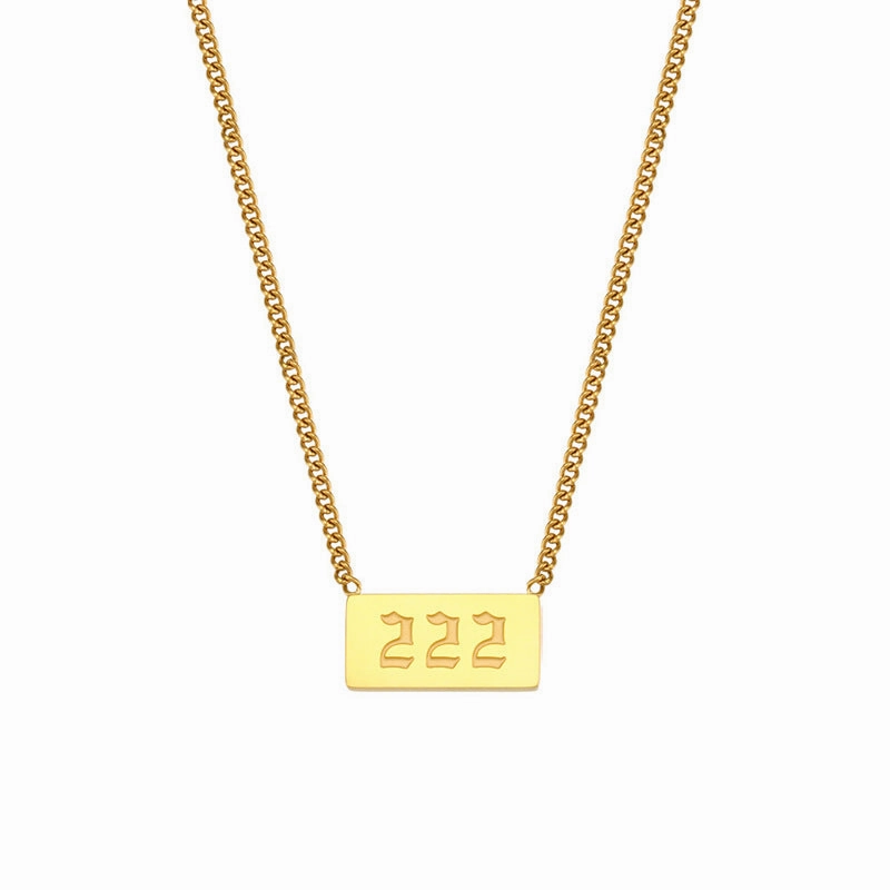Wholesale Titanium Steel Creative 1 To 9 Golden Angel Number Necklace