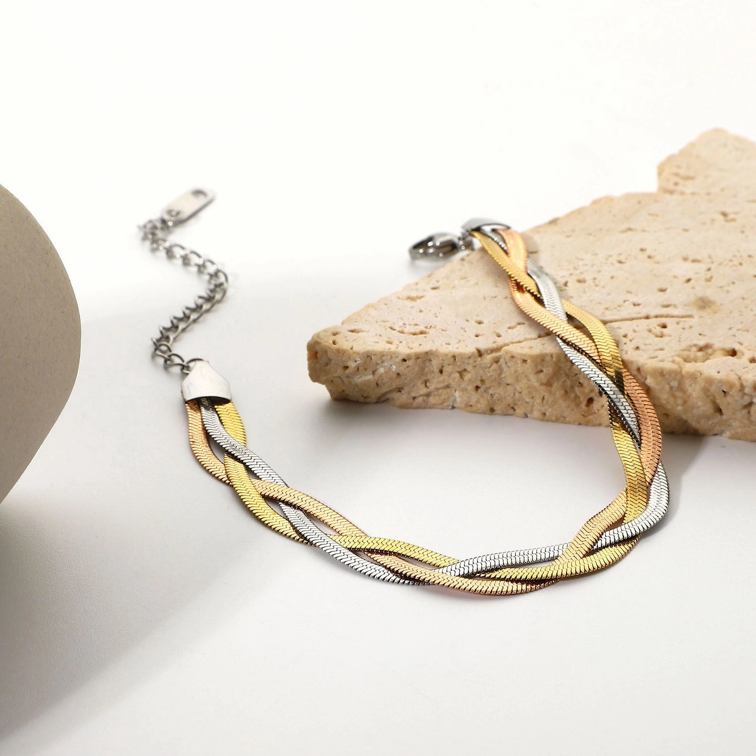 Wholesale Titanium Steel Creative Braided Twist Snake Bone Chain Bracelet