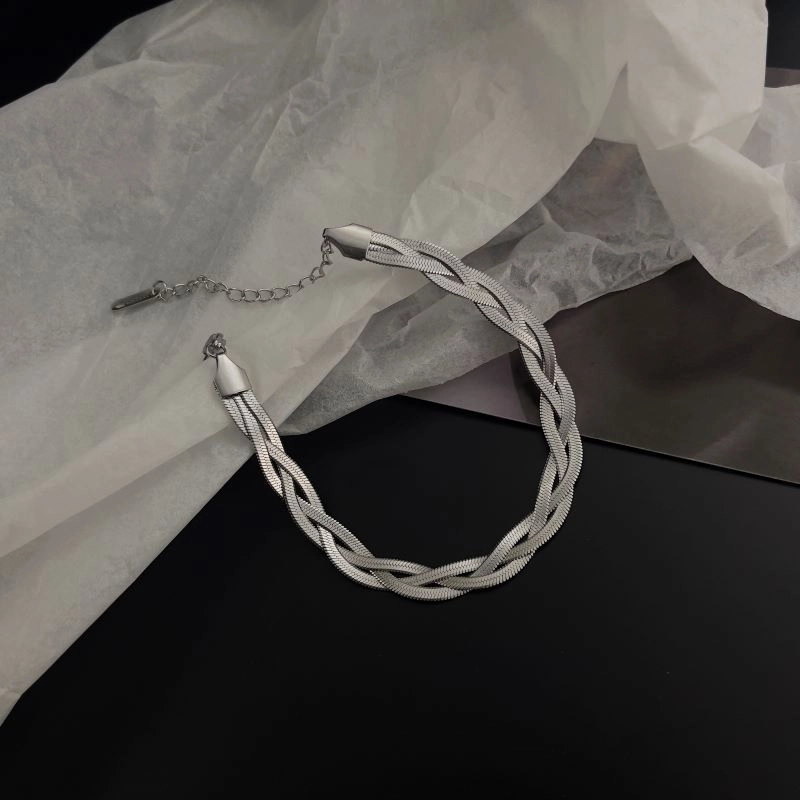 Wholesale Titanium Steel Creative Braided Twist Snake Bone Chain Bracelet