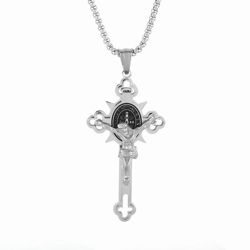 Wholesale Titanium Steel Cross Men's Stainless Steel Necklace