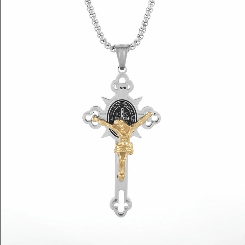 Wholesale Titanium Steel Cross Men's Stainless Steel Necklace