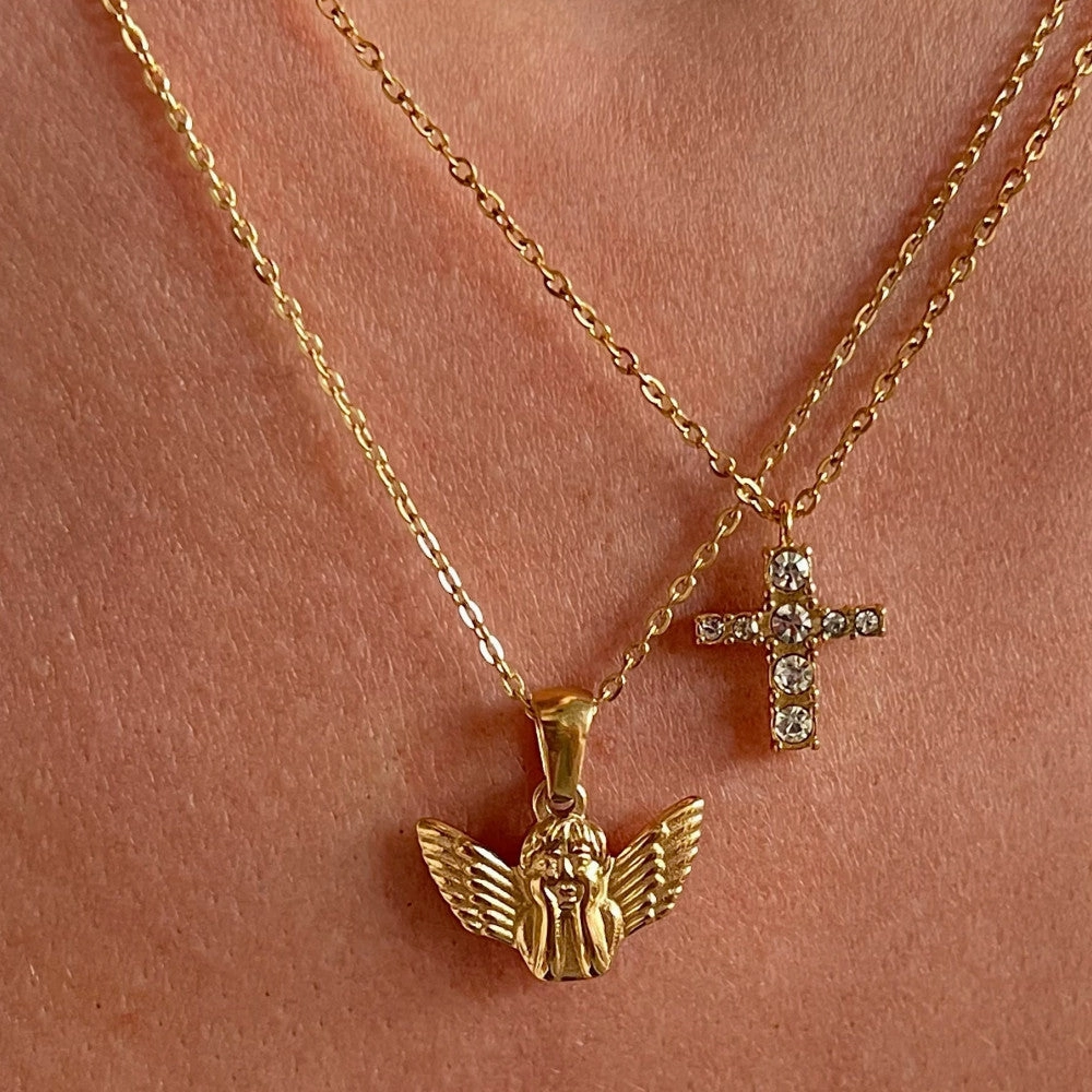 Wholesale Titanium Steel Cross Pendant Necklaces