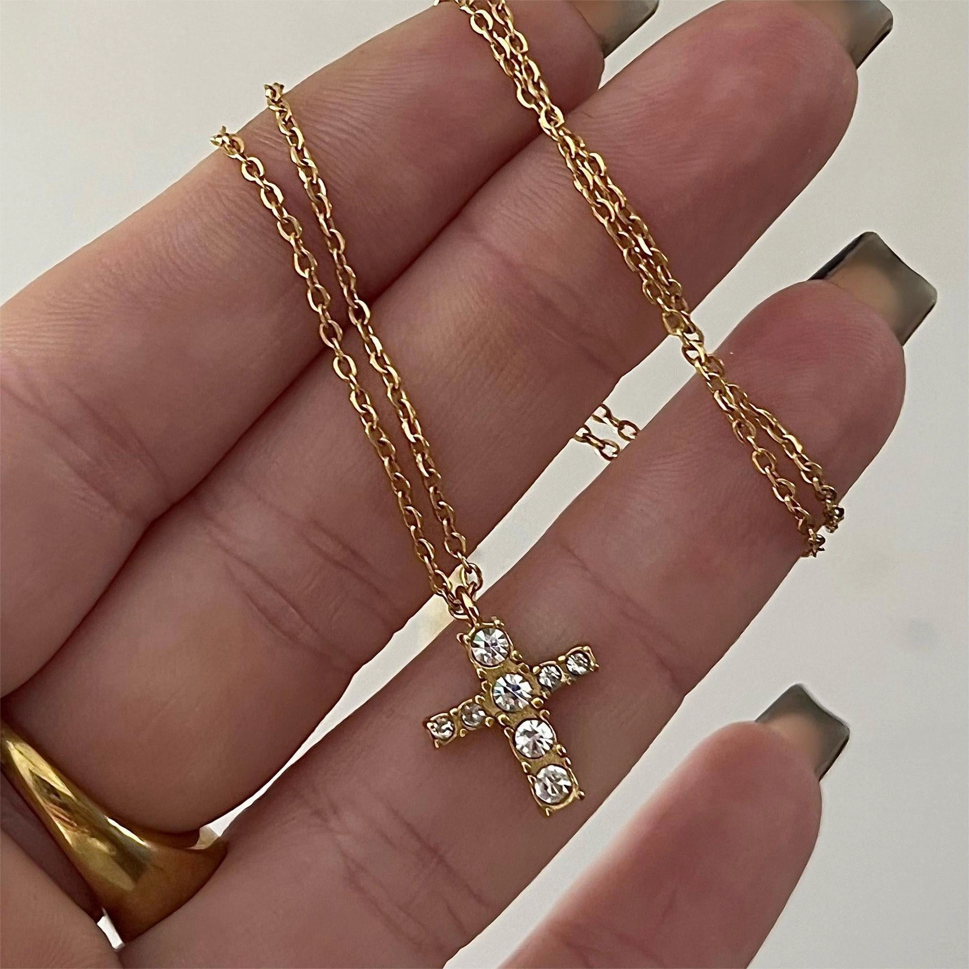 Wholesale Titanium Steel Cross Pendant Necklaces