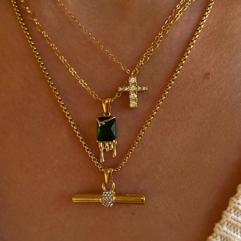 Wholesale Titanium Steel Cross Pendant Necklaces