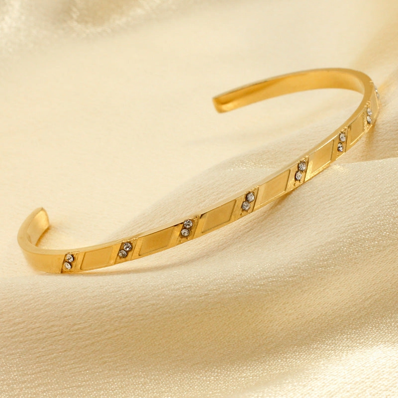 Wholesale Titanium steel diamond-encrusted Bracelet