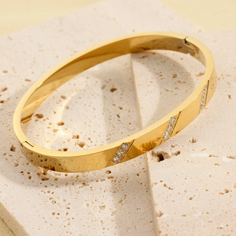 Wholesale Titanium steel diamond-encrusted Bracelet