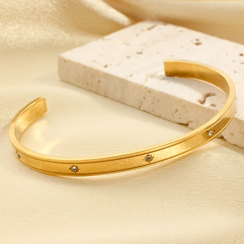 Wholesale Titanium steel diamond-encrusted Bracelet