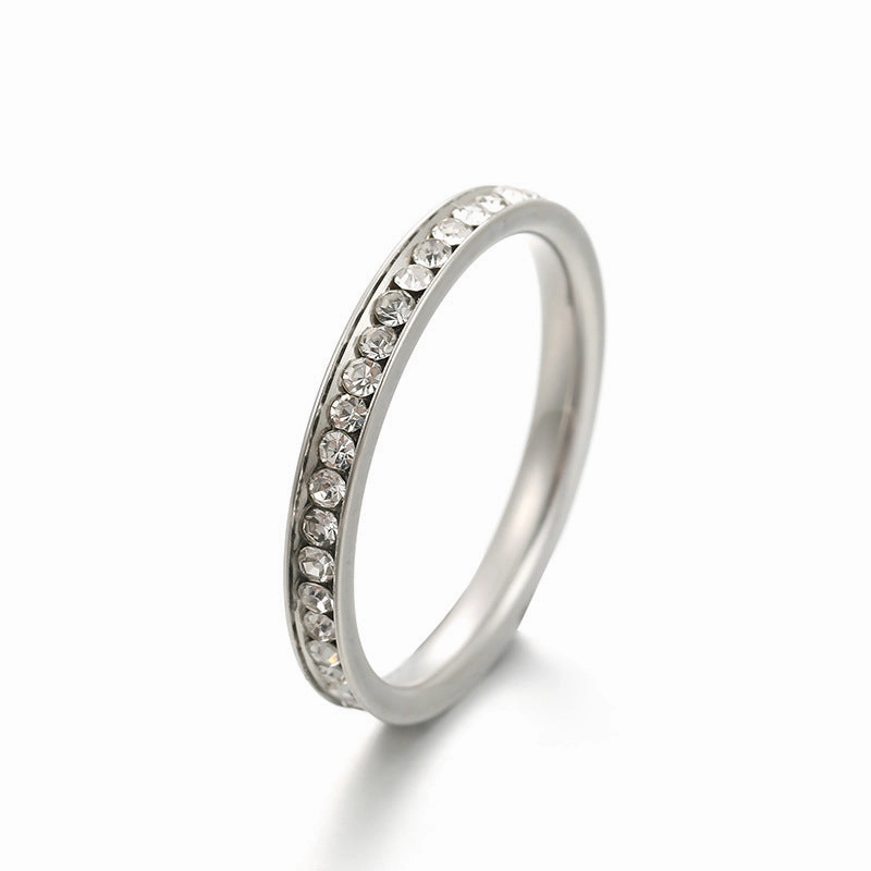 Wholesale Titanium Steel Diamond Ring