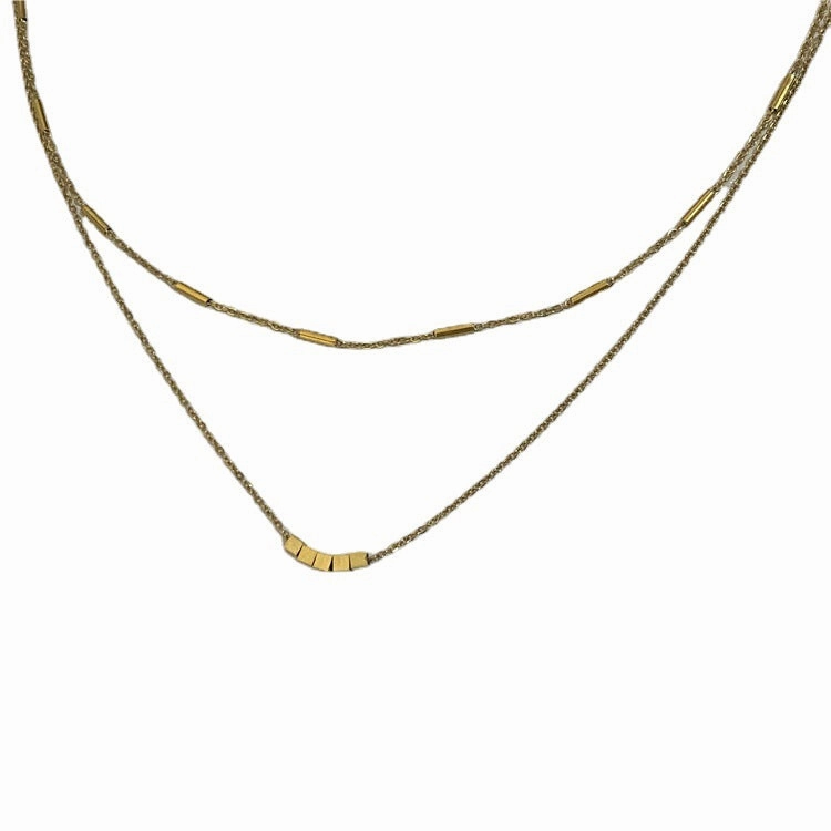 Wholesale Titanium Steel Double Layer Clavicle Necklaces