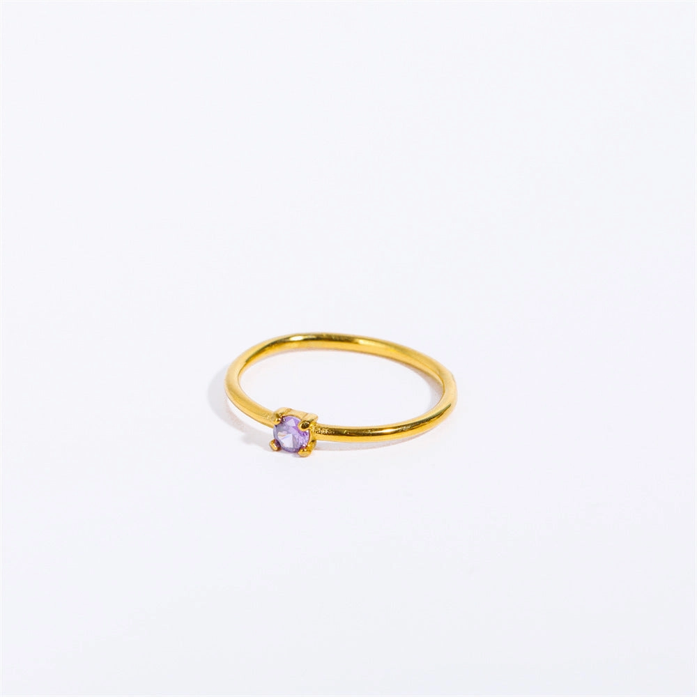 Wholesale Titanium Steel Electroplated 18k Real Gold Adjustable Ring