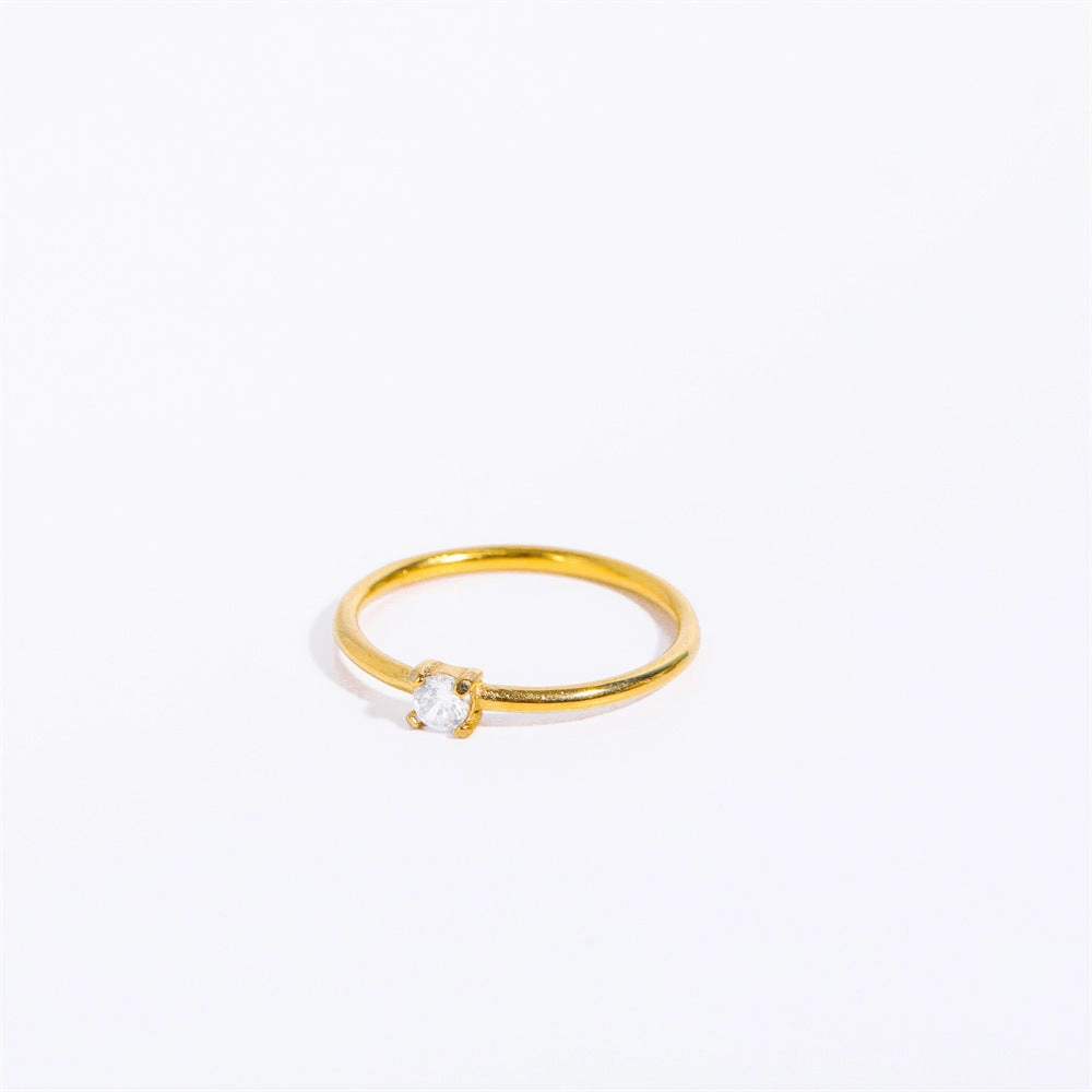 Wholesale Titanium Steel Electroplated 18k Real Gold Adjustable Ring