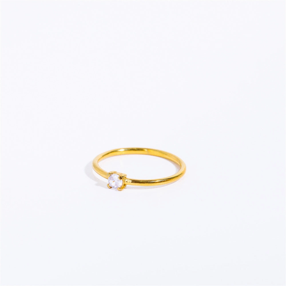 Wholesale Titanium Steel Electroplated 18k Real Gold Adjustable Ring