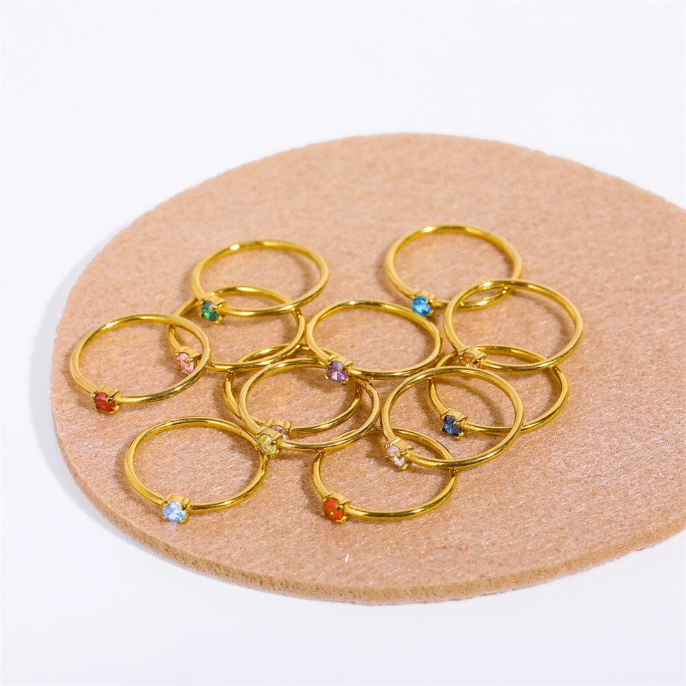 Wholesale Titanium Steel Electroplated 18k Real Gold Adjustable Ring