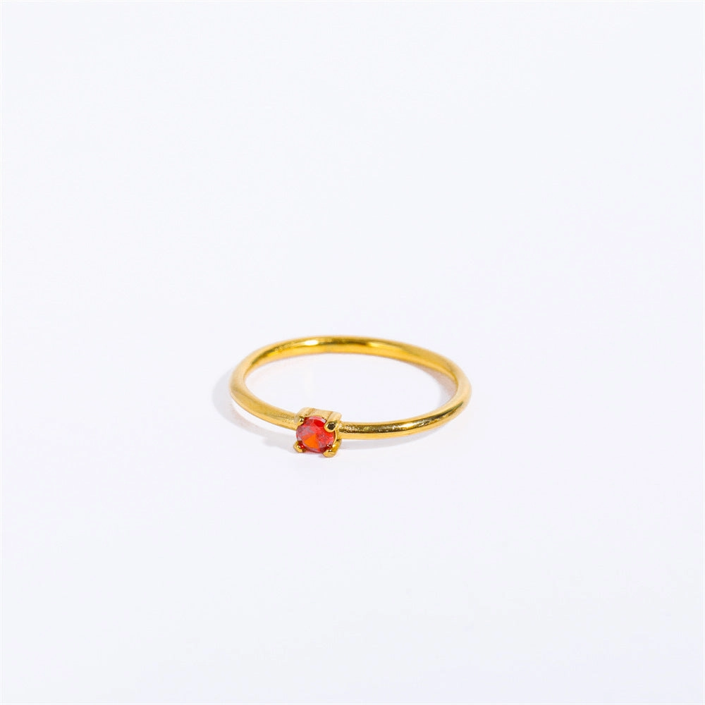 Wholesale Titanium Steel Electroplated 18k Real Gold Adjustable Ring