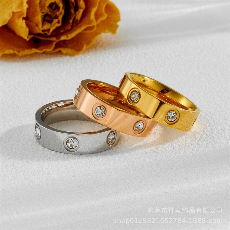 Wholesale Titanium Steel Fashion Personality Trend Niche Design Exquisite Decoration Couple Rings
