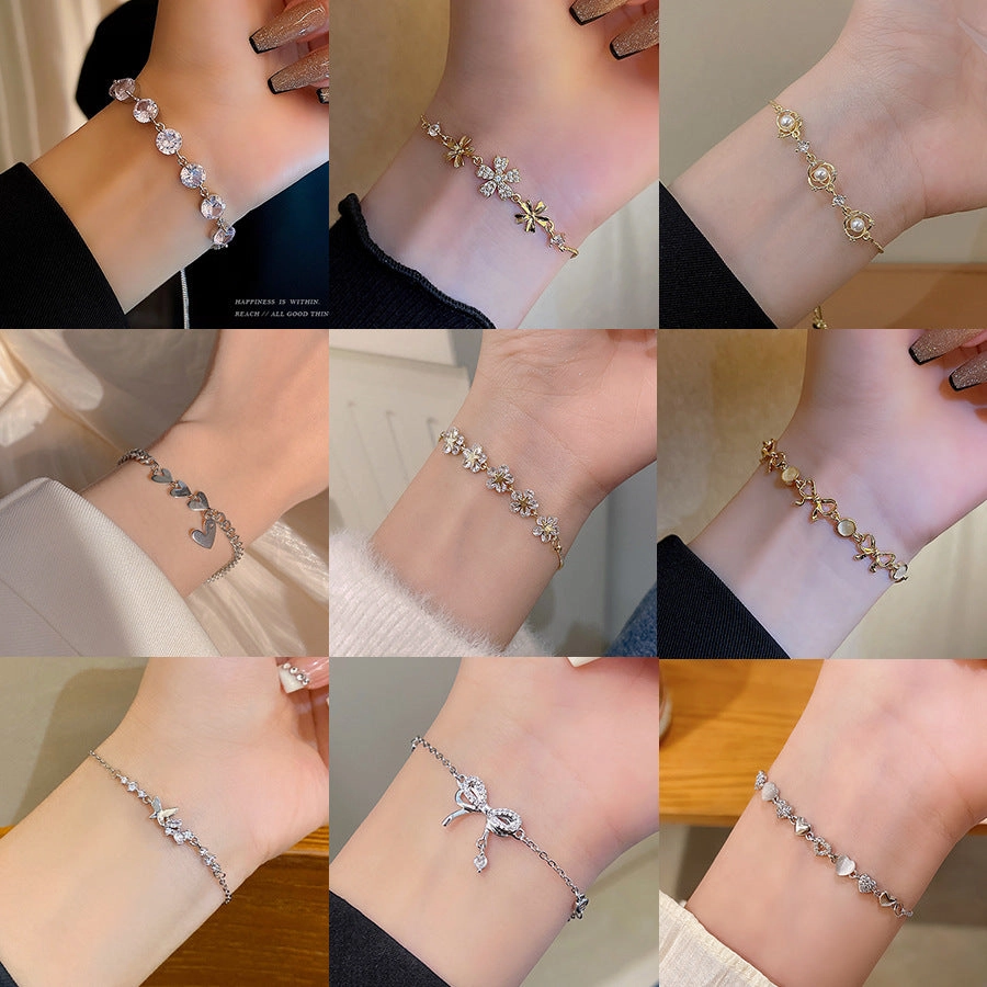 Wholesale titanium steel female niche all-match light luxury high-end lovers bracelet
