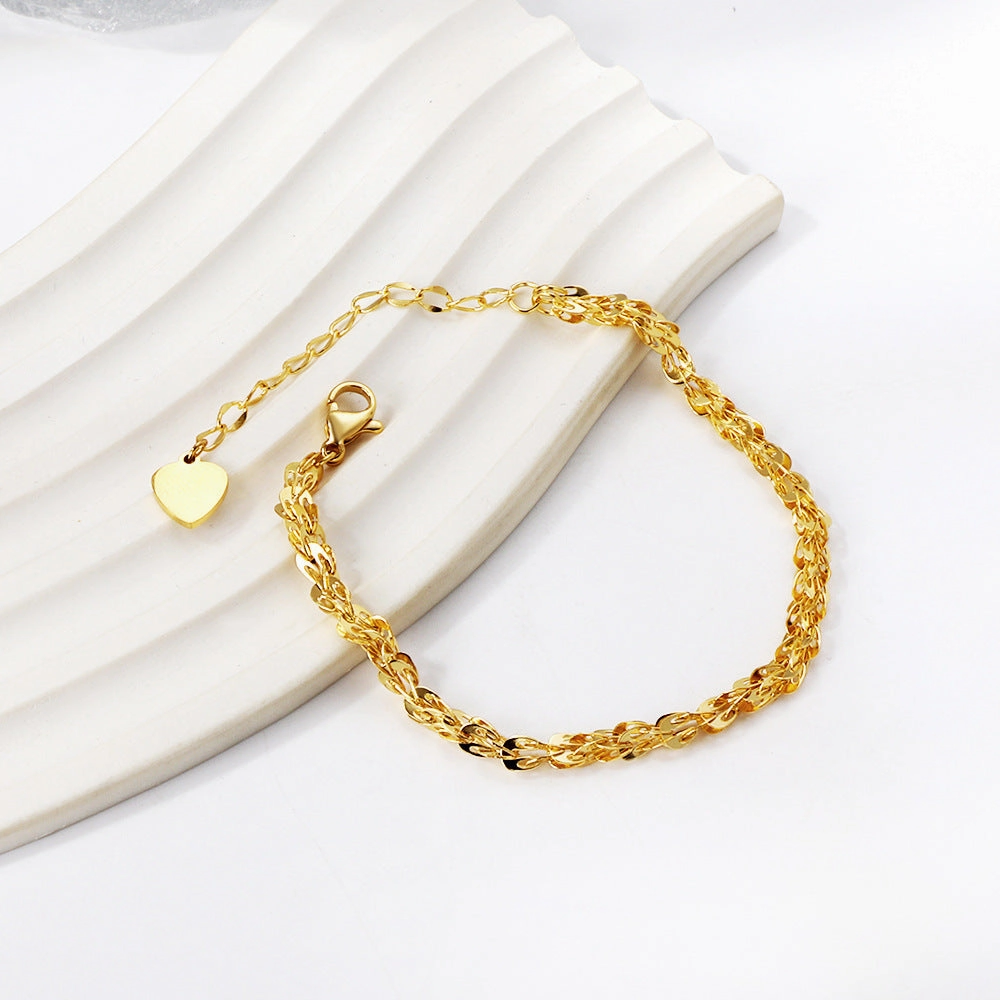 Wholesale Titanium Steel Geometric Love Bracelets