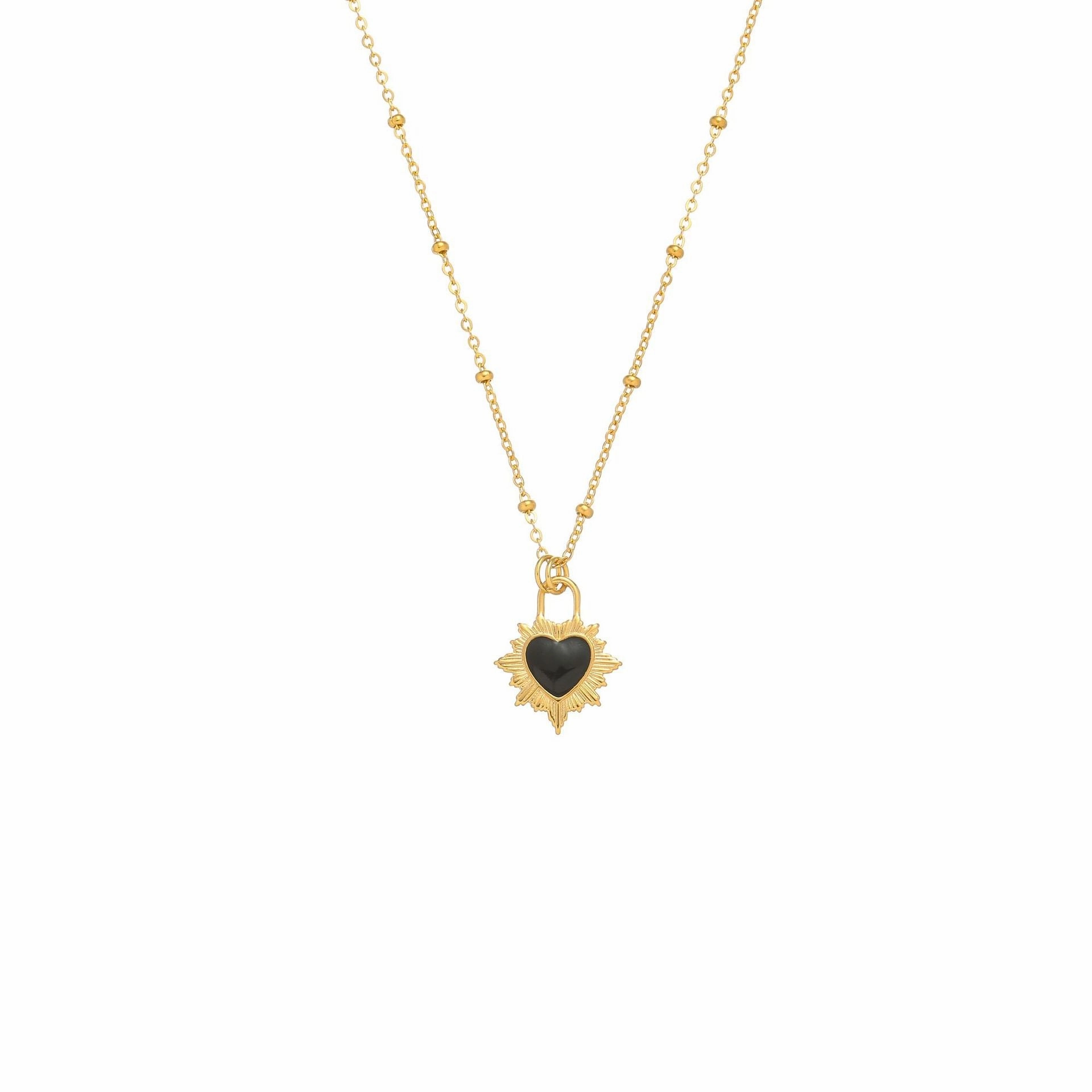 Wholesale Titanium steel gold peach heart non-fading temperament wear cold style neutral necklace